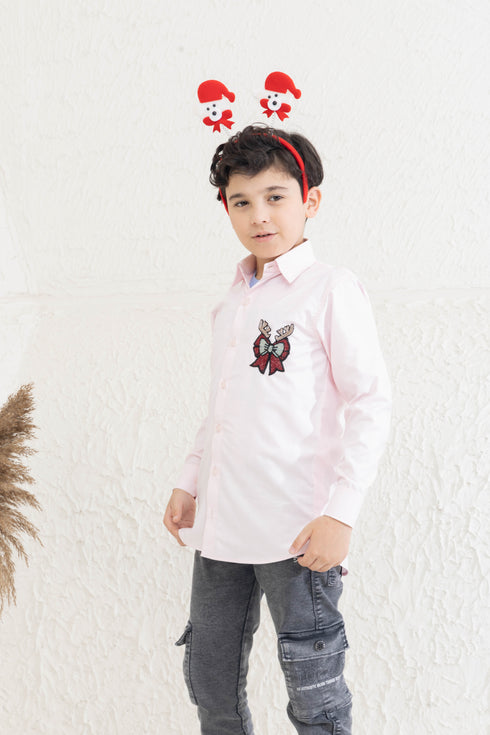 REINDEER HORN PINK SHIRT